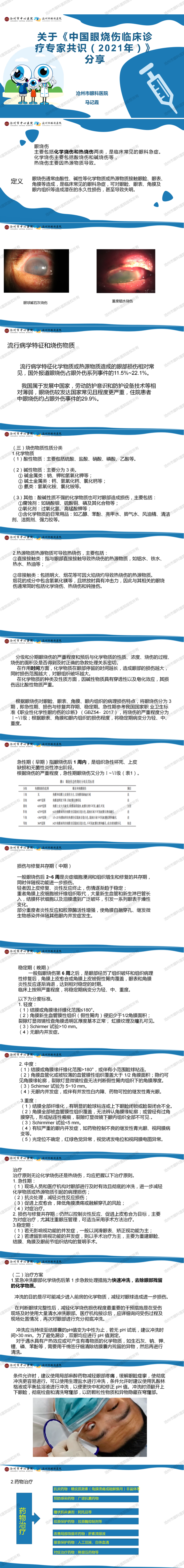 眼烧伤临床诊疗-专家共识解读-沧州市眼科医院-马记霞